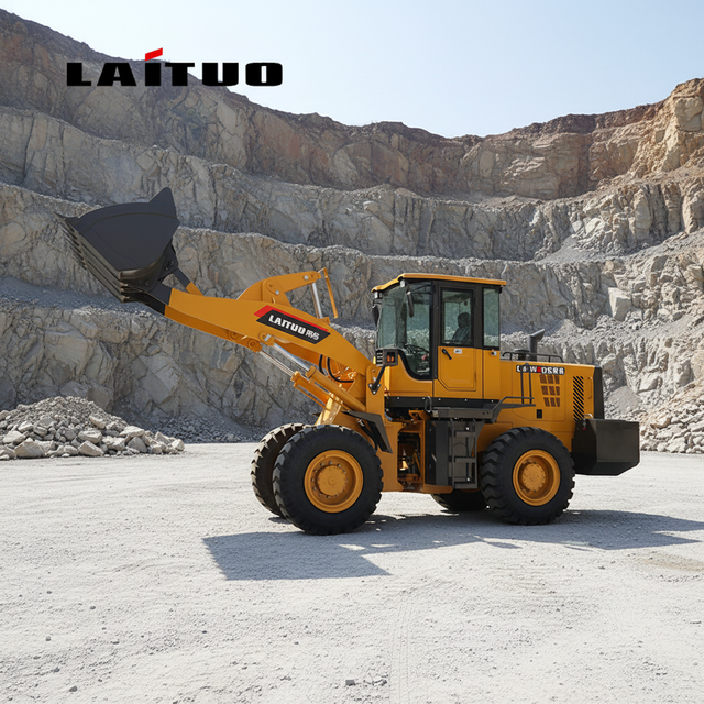 Heavy Duty 3 Ton Front End Wheel Loader Laituo LT636 with Weichai Engine and Fork Attachment for Global Sale