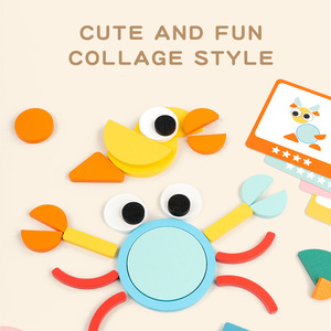 Los Mejores Juguetes Educativos STEM para Niños, Bloques de Madera con Patrones, Rompecabezas de Formas Geométricas de Animales con Tarjetas Guía - Product Image 3