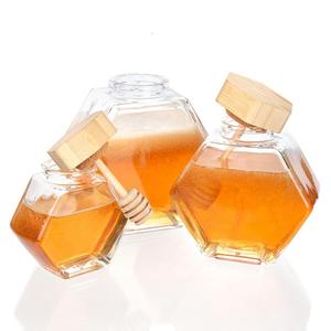 Pot De <span class=keywords><strong>Miel</strong></span> En Verre Vide De 250g <span class=keywords><strong>500g</strong></span> Hexagone De Qualité Alimentaire Pot De <span class=keywords><strong>Miel</strong></span> Avec Couvercle En Bambou Louche En Bois Pour Le Stockage De Ruche De Sirop De <span class=keywords><strong>Miel</strong></span> - Product Image 3