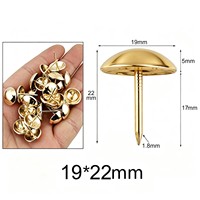 Agrafes de rembourrage décoratives DIY en laiton plaqué or 19 mm à tête ronde pour artisanat et meubles, lot de 6000 pièces