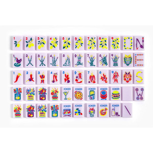 Custom 4-Layer American <b>Mahjong</b> Tiles 160 Acrylic Tiles with Elephant Print Design Foldable Modern Portable Luxury Gift Ideas - Product Image 1