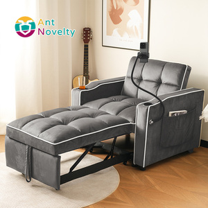 Sofá Cama Moderno 3 en 1 Desmontable con Portavasos y Soporte para Teléfono, Sofá Reclinable Tipo Banco para Dormir en Espacios Pequeños - Product Image 1