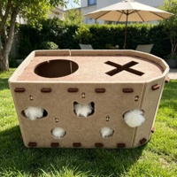 Griffoir pour chat double couche intégré, écologique, style classique, résistant à l'usure, en feutre anti-déchirure, maison pour chat, salon