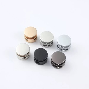 धातु प्लेटिंग कॉर्ड लॉक निकल-मुक्त शॉलेस ड्रॉस्ट्रिंग रस्सी भागों डबल छेद वसंत स्टॉप टॉगल स्टॉपर्स - Product Image 4