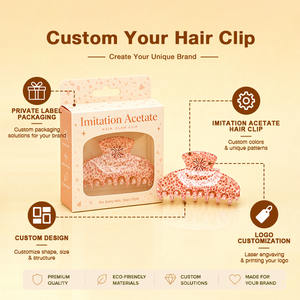 Etiqueta privada Embalaje personalizado Mariposa Acrílico Rosa Flor Mujeres Pinza para el cabello Venta al por mayor para tiendas minoristas - Product Image 5