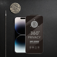 Protection d'écran en verre trempé OG Super D 360° anti-espion ESD 9H pour iPhone 17 Air 15 XS XR 11 12 13 14 Plus Pro