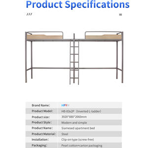 Venta al por mayor de fábrica Uso escolar Cama alta de metal para adultos-Cama de dormitorio con diseño moderno - Product Image 6