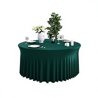 Nappe de table ronde épaisse haut de gamme, spéciale pour mariage et fête, grande, élastique, à motif uni