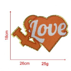 Patch thermocollant en chenille à bords pailletés colorés, grande taille, motif 'Mama love', pour la décoration de vêtements et sacs - Product Image 5