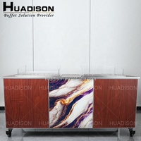 Équipement de banquet de restaurant Huadison table de buffet oblongue buffet pliant moderne table centrale de restauration à Dubaï