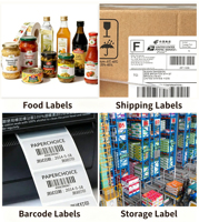 Rouleau d'étiquettes en papier thermique PVC personnalisé toutes tailles, autocollant brillant imprimé UV pour supermarché, adhésif puissant pour emballage carton