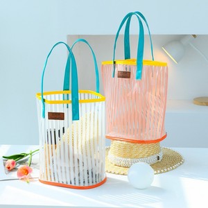 カスタム<span class=keywords><strong>PVC</strong></span>ゼリーバッグポータブル大容量スイミングストレージ透明ビーチショッピングバッグ