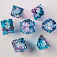Dés à vingt faces en résine à noyau liquide avec sable mouvant pour jeux de rôle D&D, ensemble de dés Cthulhu à angle droit