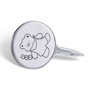 Hot Selling Customized Epoxy Sticker CMYK Custom Logo Zinc Alloy Handheld Makeup <b>Mirror</b> - Product Image 6