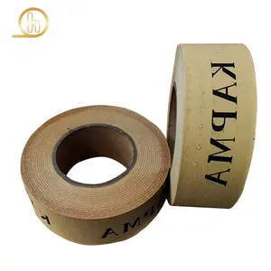 Support Customized Orange/Blue/Black Background Color Logo Printed Kraft Paper Tape