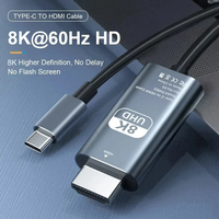 Cable Coaxial 8K UHD C para Transmisión de Video de Alta Velocidad, Carcasa de Aleación de Aluminio Chapada en Oro para Computadoras Portátiles, Monitores, Proyectores y Hogar