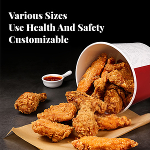 Seau en papier pour poulet frit blanc, écologique, imprimé sur mesure, fabriqué, recyclable, biodégradable, résistant à la graisse, ZJPACK - Product Image 3