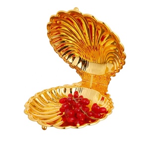 2026 Top Selling Shell Fruit <strong>Plate</strong> Luxury Gold Zinc Alloy Shell <strong>Creative</strong> <strong>Serving</strong> Dish Metal <strong>Serving</strong> Dishes <strong>Plates</strong> - Product Image 1
