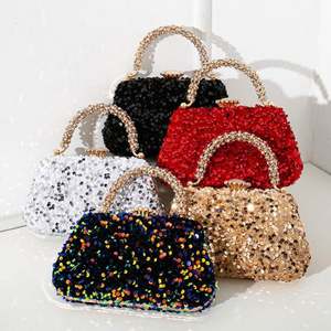 Bestseller Maßgefertigte Glänzende Luxus-Damenhandtasche Perlenbesetzte Bling-Bling Abendclutch Geldbörse für Abschlussball Hochzeit Party - Product Image 1