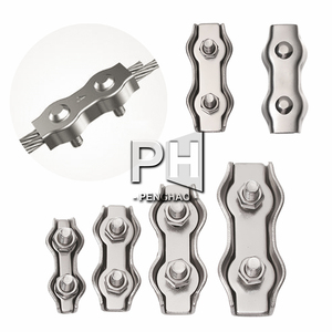 Top M2-M10 Acier Inoxydable Simplex 2-Post Boulon Clip Câble Câble Pince Étrier Corde Simple Grip - Product Image 5