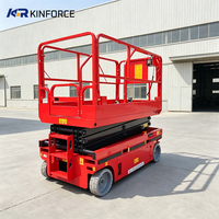 Pengangkat Gunting Hidrolik Self-Propelled dengan Guardrail yang Dapat Dilepas, Platform Udara yang Mudah Dipindahkan untuk Tata Letak Pameran Kecil