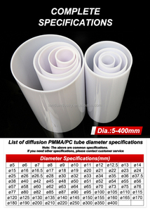 Landu nhựa đùn khuếch tán Chụp đèn màu trắng sữa <span class=keywords><strong>Frosted</strong></span> <span class=keywords><strong>PMMA</strong></span> nhựa acrylic ống tròn ống cho chiếu sáng - Product Image 3