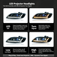 Phares améliorés avec lentille de projecteur laser, feux de jour LED et clignotants séquentiels pour Audi Q7 2006-2015