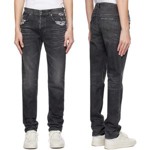 Custom <b>Men</b> <b>Grey</b> Slim Fit Stretch Distressed Denim <b>Jeans</b> <b>Ripped</b> <b>Jean</b> Trousers - Product Image 6