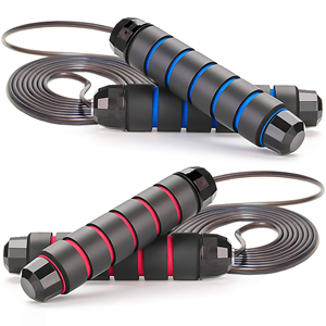 <span class=keywords><strong>Corde</strong></span> à <span class=keywords><strong>sauter</strong></span> professionnelle de haute qualité en acier robuste avec revêtement PVC ET0072-2, roulement à billes, réglable et lestée pour la boxe et le fitness - Product Image 5