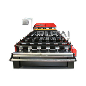 מכונת ייצור רעפים פוטאי, מכונת עיצוב גליונות מתכת טרפזואידליים מצופים אבץ לגגות - Product Image 6