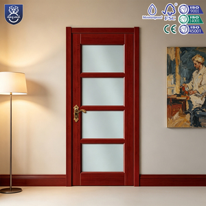 Porte intérieure moderne en verre et MDF avec surface finie pour maison, bureau, appartement, salon et <span class=keywords><strong>salle</strong></span> <span class=keywords><strong>de</strong></span> <span class=keywords><strong>bain</strong></span> - Product Image 1