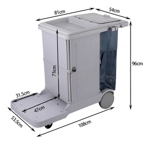 Carrito <span class=keywords><strong>de</strong></span> <span class=keywords><strong>Limpieza</strong></span> Multifuncional <span class=keywords><strong>de</strong></span> Aluminio y Plástico para Hostelería, Carro <span class=keywords><strong>de</strong></span> <span class=keywords><strong>Limpieza</strong></span> <span class=keywords><strong>de</strong></span> Lujo Ligero para Hotel - Product Image 4
