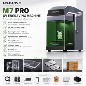 Macchina per Incisione Laser UV ad Alta Precisione 0.001mm <span class=keywords><strong>MR</strong></span> CARVE M7 Pro Compatta da Tavolo con Durata di 10000 Ore per Vetro e Legno - Product Image 1