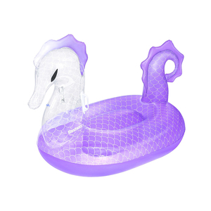 Flotador de piscina de caballito de mar de 62 pulgadas con asas de PVC Balsa de agua inflable grande de PVC para adultos Piscina Juguetes para montar en la playa - Product Image 1