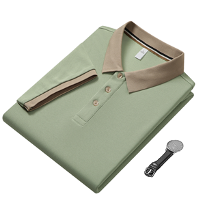 Chemise à manches courtes pour homme, respirante, unie, teinte, avec logo personnalisé imprimé en sérigraphie, idéale pour l'été - Product Image 1