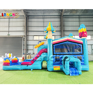 Oferta Especial: Combo de Tobogán Hinchable Comercial para Fiestas al Aire Libre con Soplador de Aire y Casa de Rebote - Product Image 1