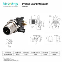 Conector Circular Automotriz M12 de Latón con Codificación A, 5 Pines, Montaje en Panel PCB, Montaje Trasero, Soldadura, IP67 IP68, Resistente al Agua