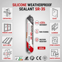 Scellant silicone neutre SR-35, scellant silicone pour mur rideau, scellant silicone RTV, scellant silicone imperméable