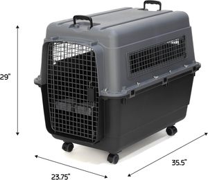 High-quality Foldable Portable Aluminum <b>Plastic</b> Pet Air <b>Crate</b> White Gray BSCI Certified for Outdoor Dogs Cats Travel Carriers - Product Image 5