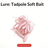 Appât souple bionique OEM en PVC, forme têtard, 5cm/1g, micro-insecte ver, sans hameçons, pour pêche sauvage, vente en gros