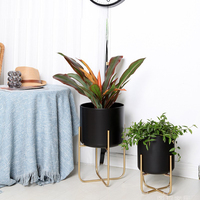 Support à plantes doré, décoration intérieure moderne, style mid-century, support de présentation, étagère en fer forgé, support à plantes en métal pour pot de fleurs d'intérieur