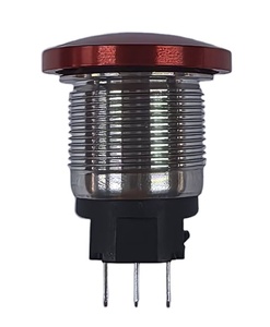 Interruptor de botón pulsador rojo tipo hongo de acero inoxidable 3A IP65 1NO1NC 220V LED metálico para control - Product Image 4
