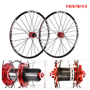 RXR — jeu de roues de bicyclette de 26/27 pouces, en moyeu de carbone, jante de bicyclette 7-11S, pneu à disque, 5/29 - Product Image 3