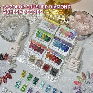 35 COLORES <span class=keywords><strong>Milan</strong></span> 2023 Nueva colección de esmalte de gel reflectante Disco Diamond Glitter Uv Gel Esmalte de uñas Set Suministros de uñas al por mayor - Product Image 3