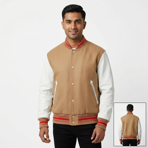 Veste universitaire de haute qualité, grande taille, 100% laine, broderie à motifs lettres, col montant, capuche, tissu respirant, hiver - Product Image 1