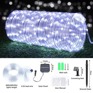 Guirlandes solaires Neonawall, lot de 2, 132 pieds, 8 modes, guirlandes solaires blanches pour jardin, patio, cour, chemin, mariage, fête, décoration - Product Image 2