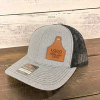 Gorras de Camionero Personalizadas con Parche de Cuero en la Oreja, Malla Trasera de Alta Calidad, Bordado Personalizado, Estilo Richardson 112, Gorras de Béisbol