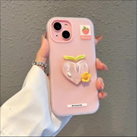 Pêche Pastèque Ananas Fruit Conception Dessin Animé Mignon Femmes étui pour iphone 17 16 15 14 13 12 11 Pro Max Plus 3D Gelée Couvre
