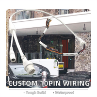 Venta al por mayor personalizado 10 pines 28AWG PVC aislado chaqueta de aluminio IP67 impermeable DC RJ45 conector CCTV Cámara IP arnés de cableado blanco