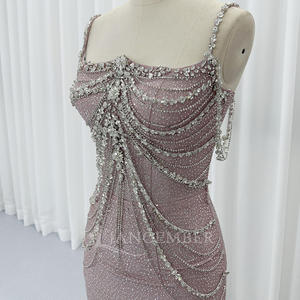 ชุดราตรีสีชมพู Hx160 รุ่น <span class=keywords><strong>Hot</strong></span> Drill ทรงเมอร์เมด ประดับลูกปัดและเลื่อมบนตัวเสื้อ  ชุดออกงานหรูหราสำหรับงานปาร์ตี้  Jancember - Product Image 5